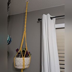 Yellow Macrame Plant Hanger